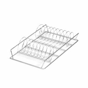 Sobremesa 8 Soporte rectangular en acero inoxidable para bolsas tipo pouches