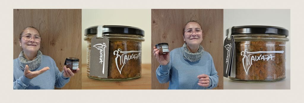 M. Àngels Puertas: "Aixada Conserves és la fusió entre l'artesania, l'agricultura de proximitat i la família" 1 Ma Àngels Puertas de Aixada Conserves amb l'olivada.