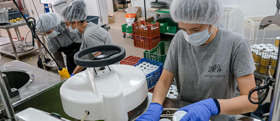 Procés d'elaboració de la melmelada es im-perfect® de la Fundació Espigoladors
