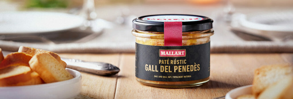 Patê rústico do galo de Penedès IGP produzido pela Mallart Artesanos Charcuteros